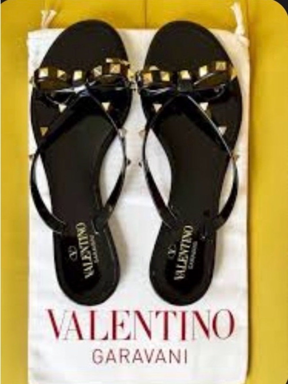 Valentino Black Rockstud Sandals - NWOT Authentication Cert Inc. See Sizing Note